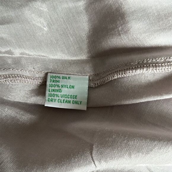 Anthropologie Lil 100% Silk Lace Midi Dress Size 2 Taupe Cocktail Style Y2K - Picture 9 of 9